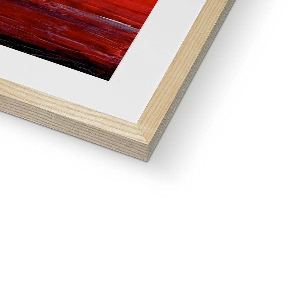 Summer Abstract Framed Print with red and black brushstrokes