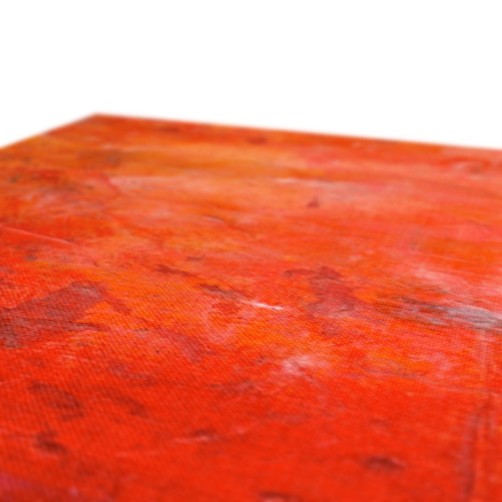 Vibrant orange textured Summer Abstract Canvas with rough painted finish