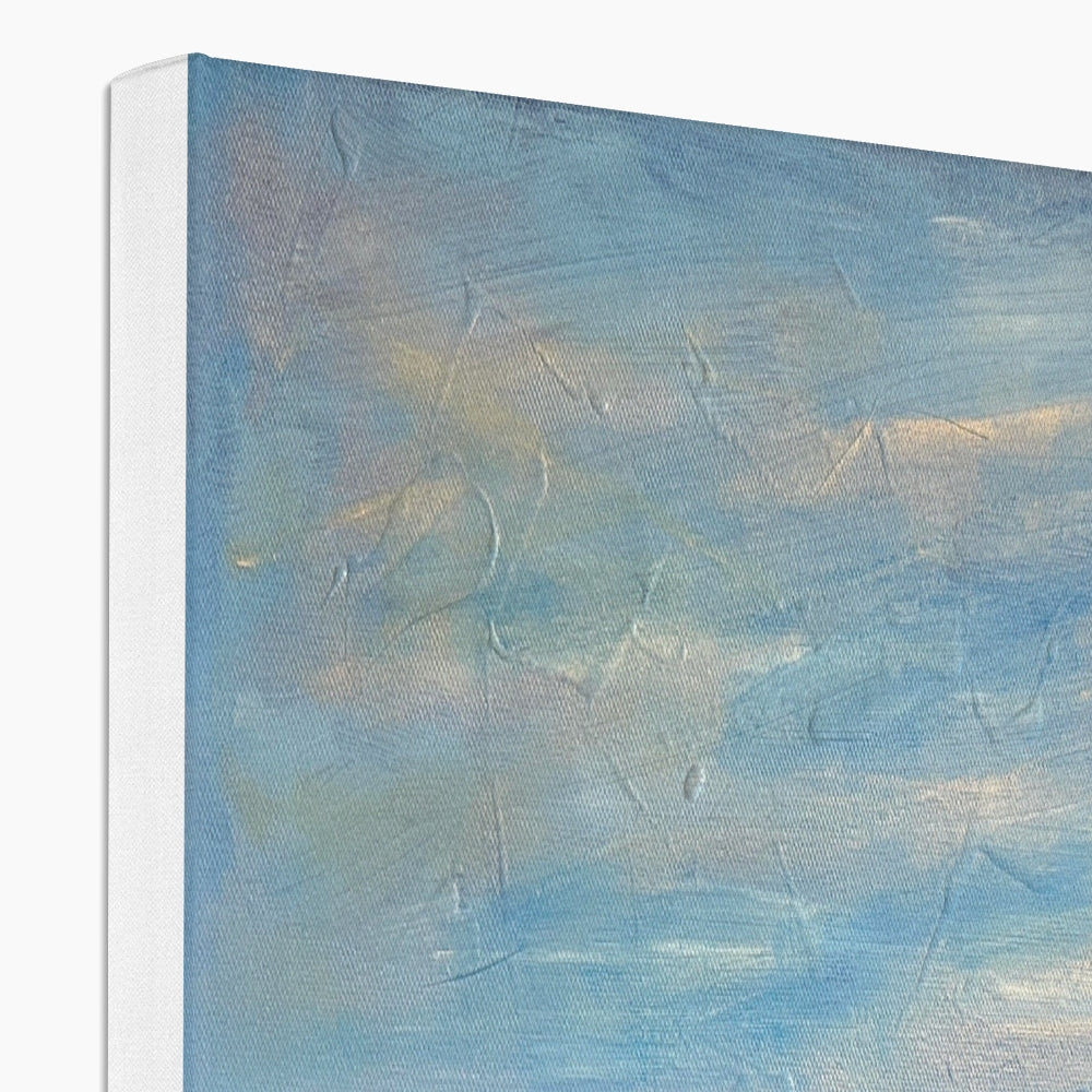 Blue textured abstract art canvas print titled Summer In Edinburgh