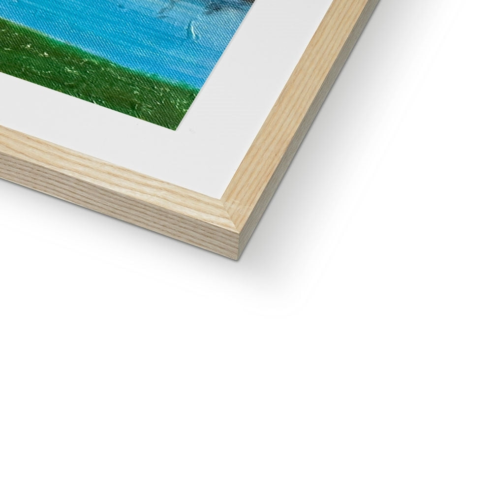 Summer in Edinburgh art print with wooden frame, white mat, green grass artwork
