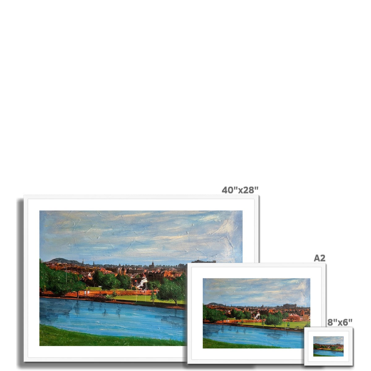 40x28 Inch Framed Summer In Edinburgh Landscape Painting