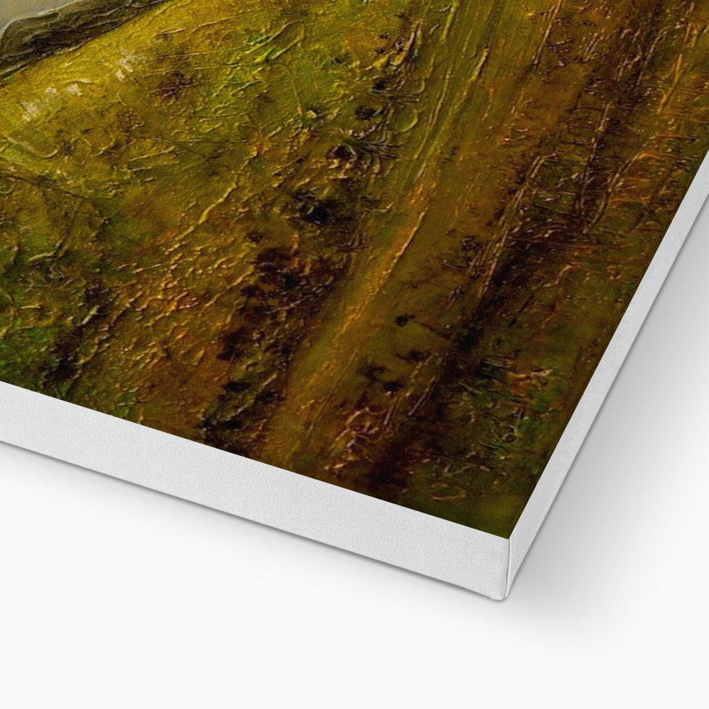 Summer In Glencoe Canvas featuring a thick rectangular canvas with textured green and brown abstract art