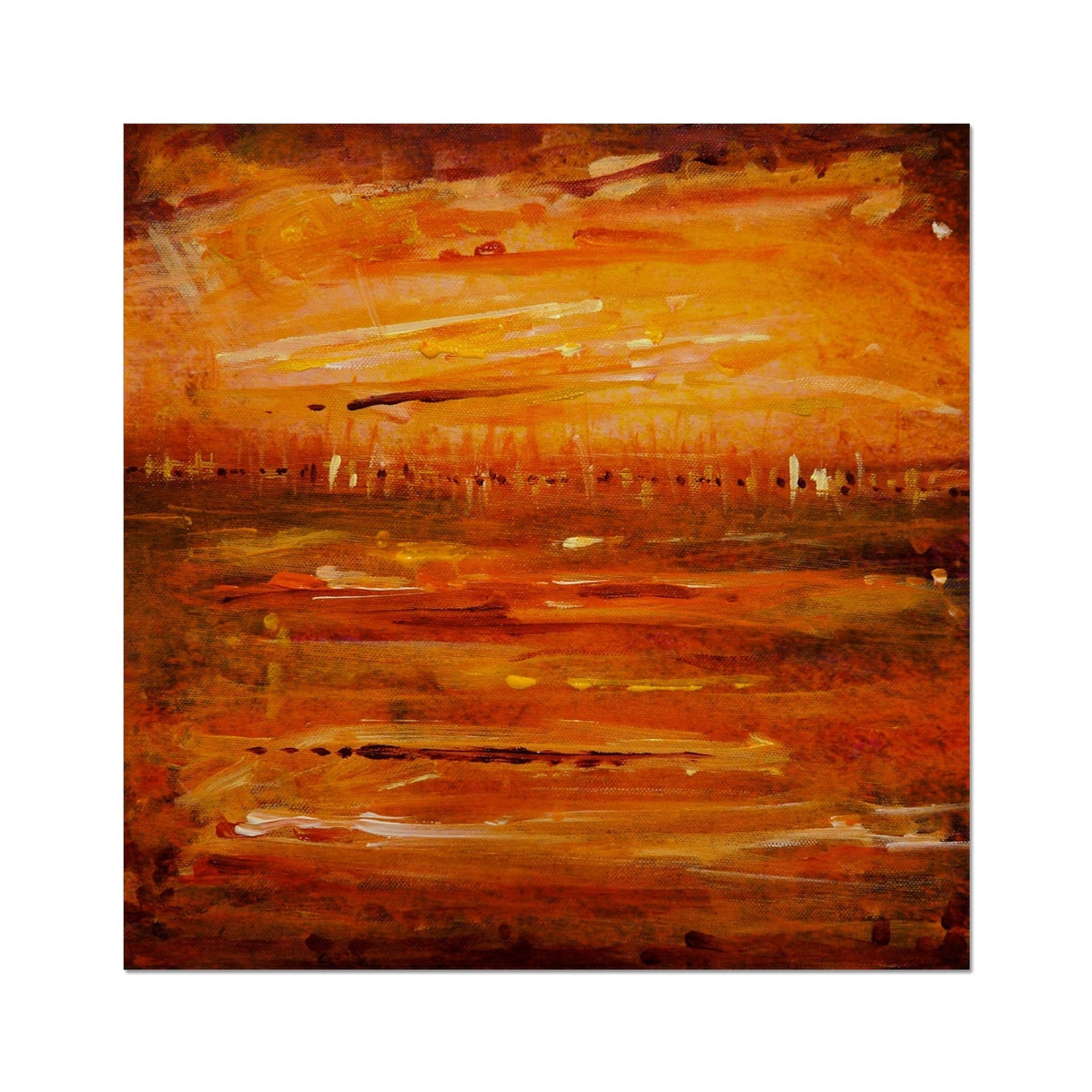 Abstract Summer Horizon II artist proof print in orange yellow hues