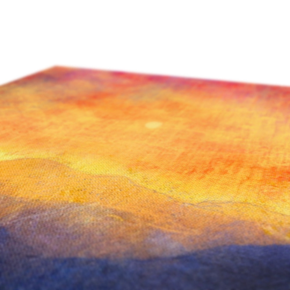 Orange and yellow abstract sunset painting on canvas print