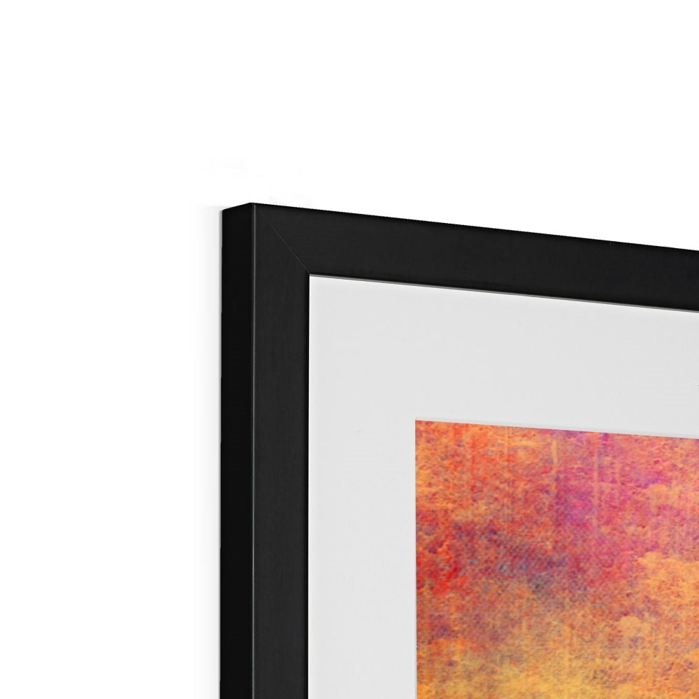 Black frame with colorful abstract Sunset Approaching Mull art print