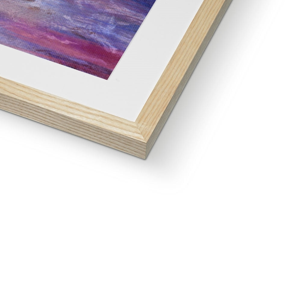 Sunset Approaching Mull Art Print: Wooden Frame with Purple Pink Abstract Painting