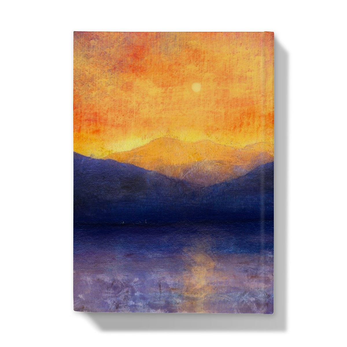 Canvas print of Sunset Approaching Mull journal with sunset over mountains