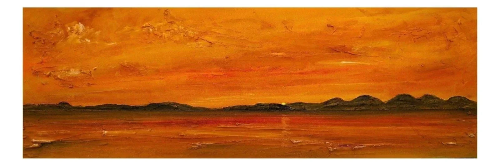 Original Sunset Over Jura and Gigha panoramic painting on canvas