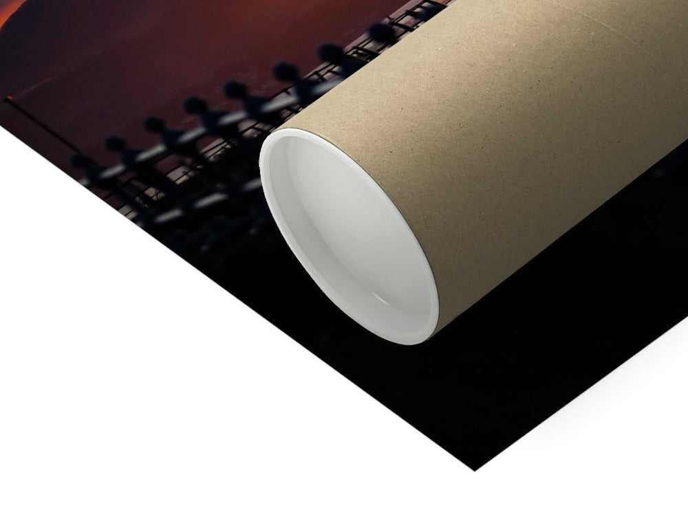 Brown cardboard tube with white interior for Sunset Reflection Fine Art Prints