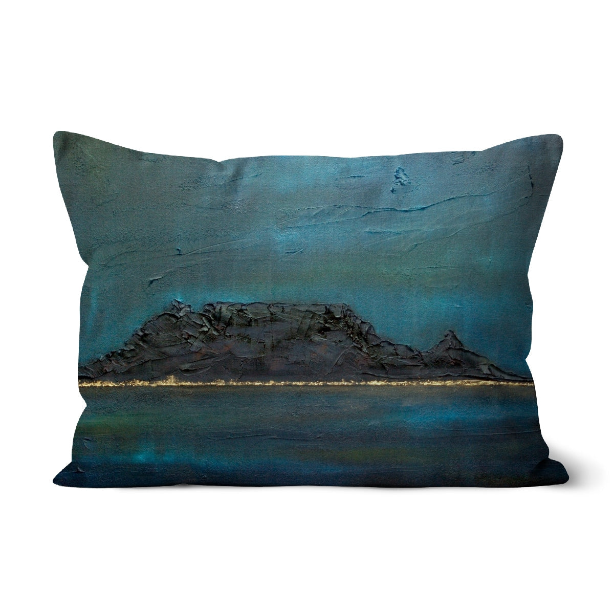 Blue and black Table Mountain South Africa abstract cushion pillow