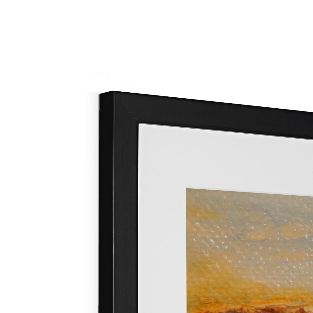 Talisker Bay abstract landscape art print in black frame with white mat
