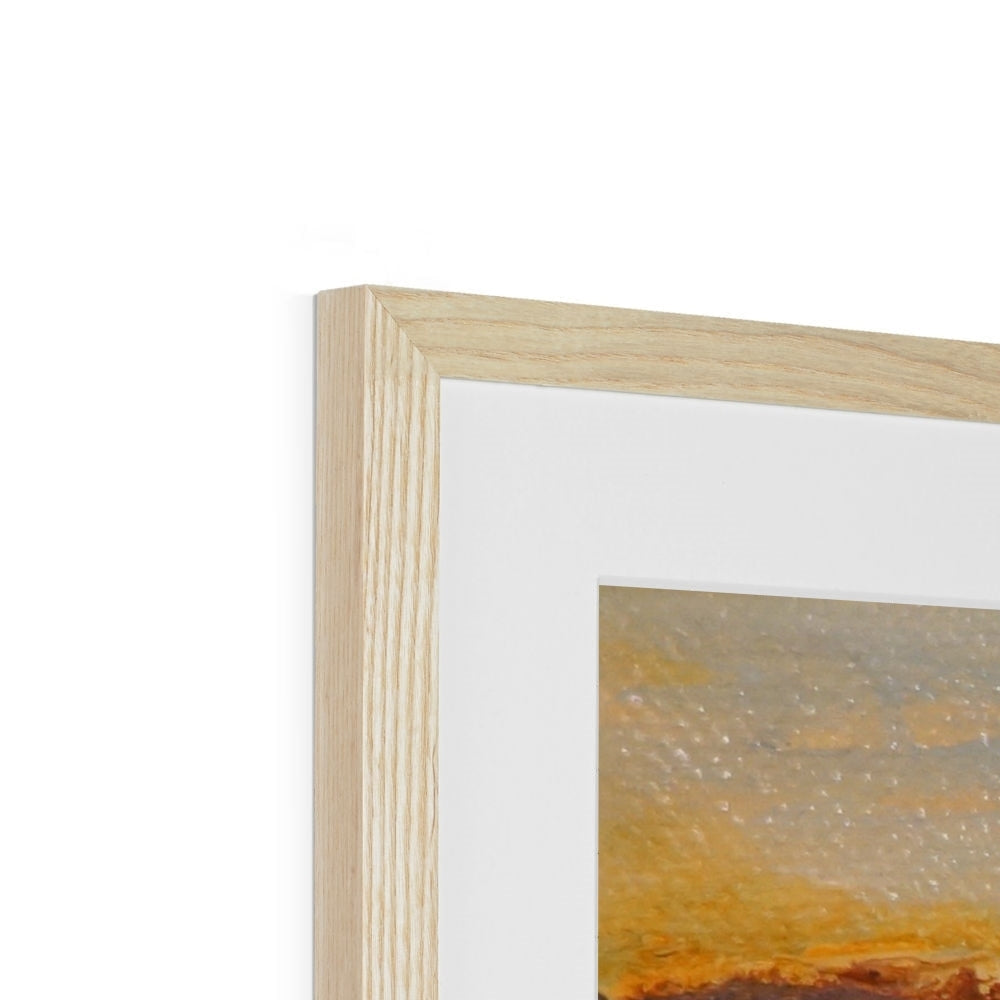 Light oak wood frame with vertical groove detail for Talisker Bay Art Prints
