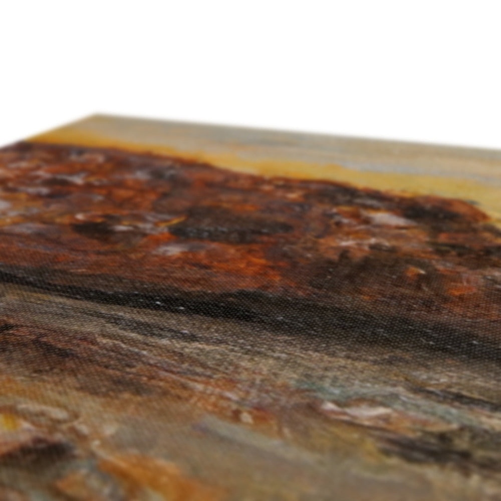 Talisker Bay canvas print of rugged earthy landscape in rust-orange tones