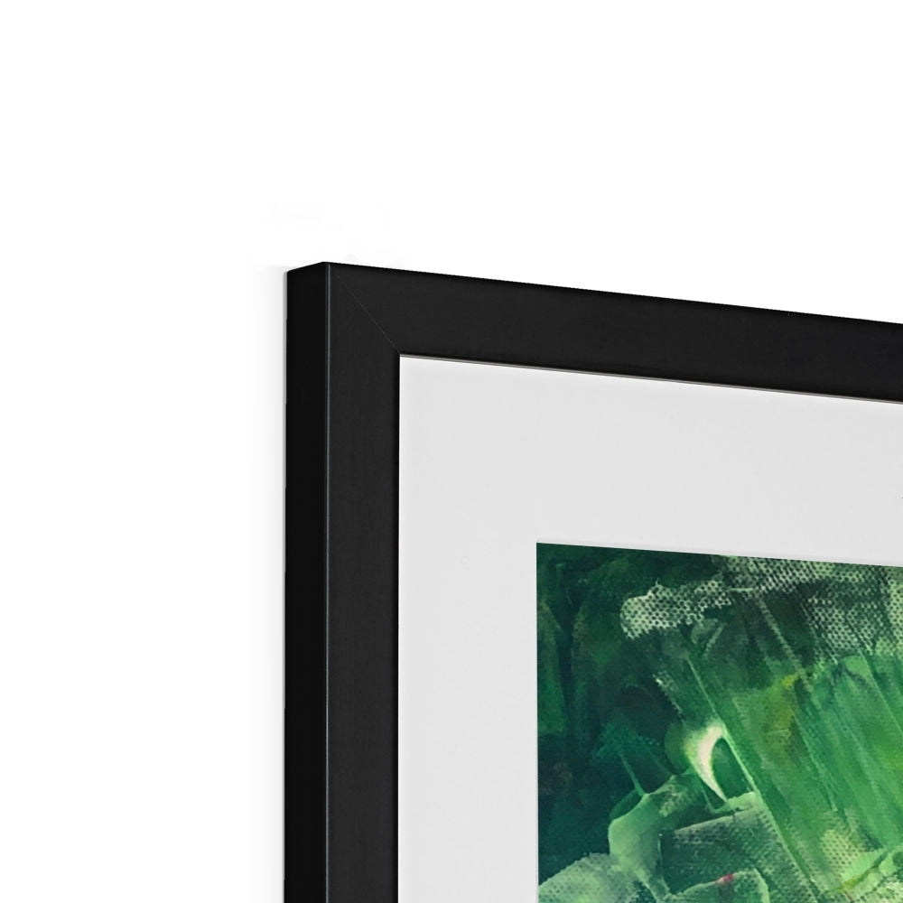 Black framed abstract art print in green blue hues from The Thistle & The Bee