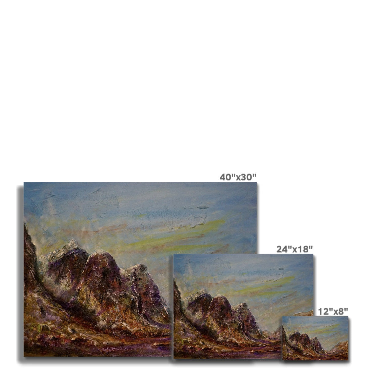 40x30 inch Three Sisters Glencoe mountain landscape canvas print