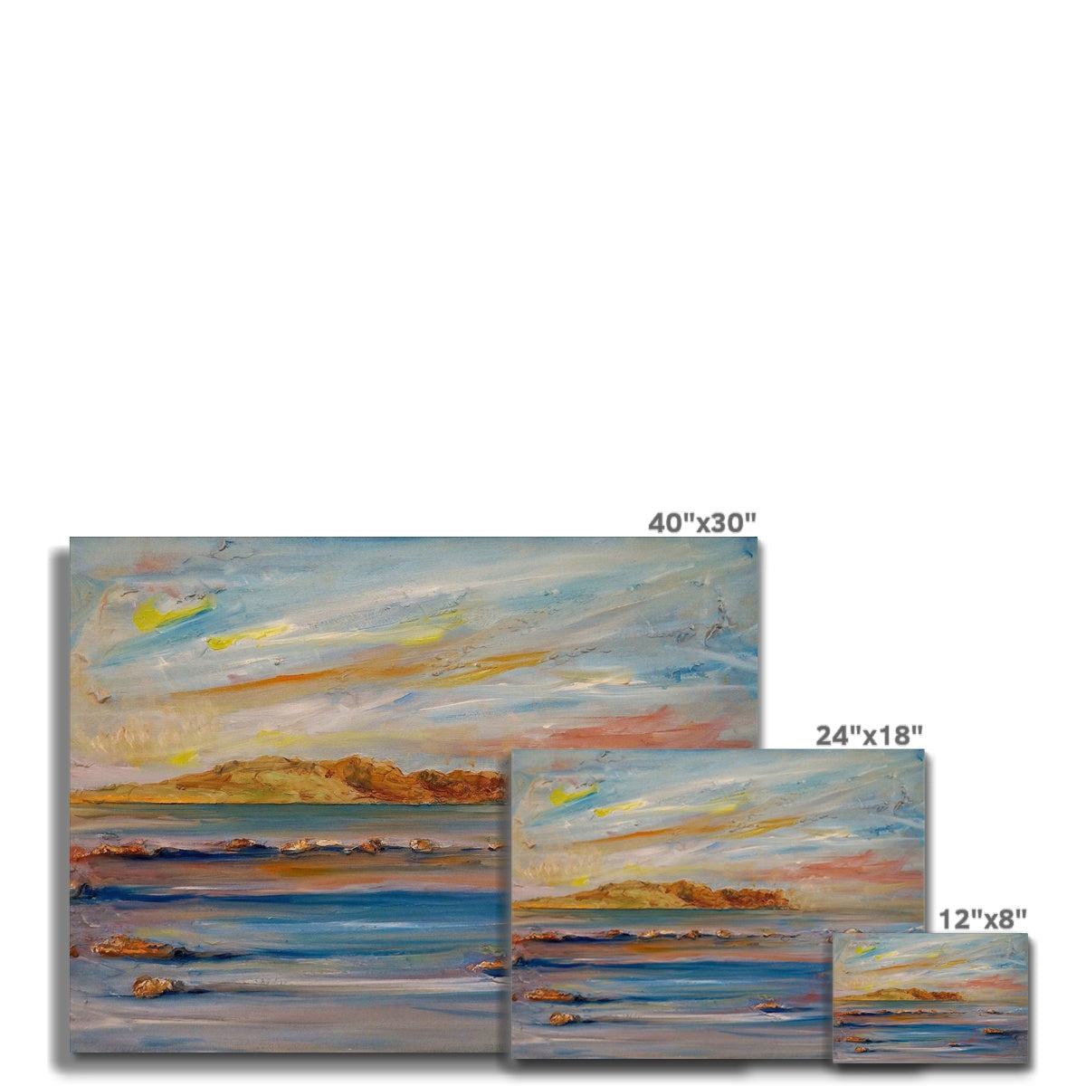 Tiree Dawn abstract beach canvas print, muted earth tones, 40x30 inches