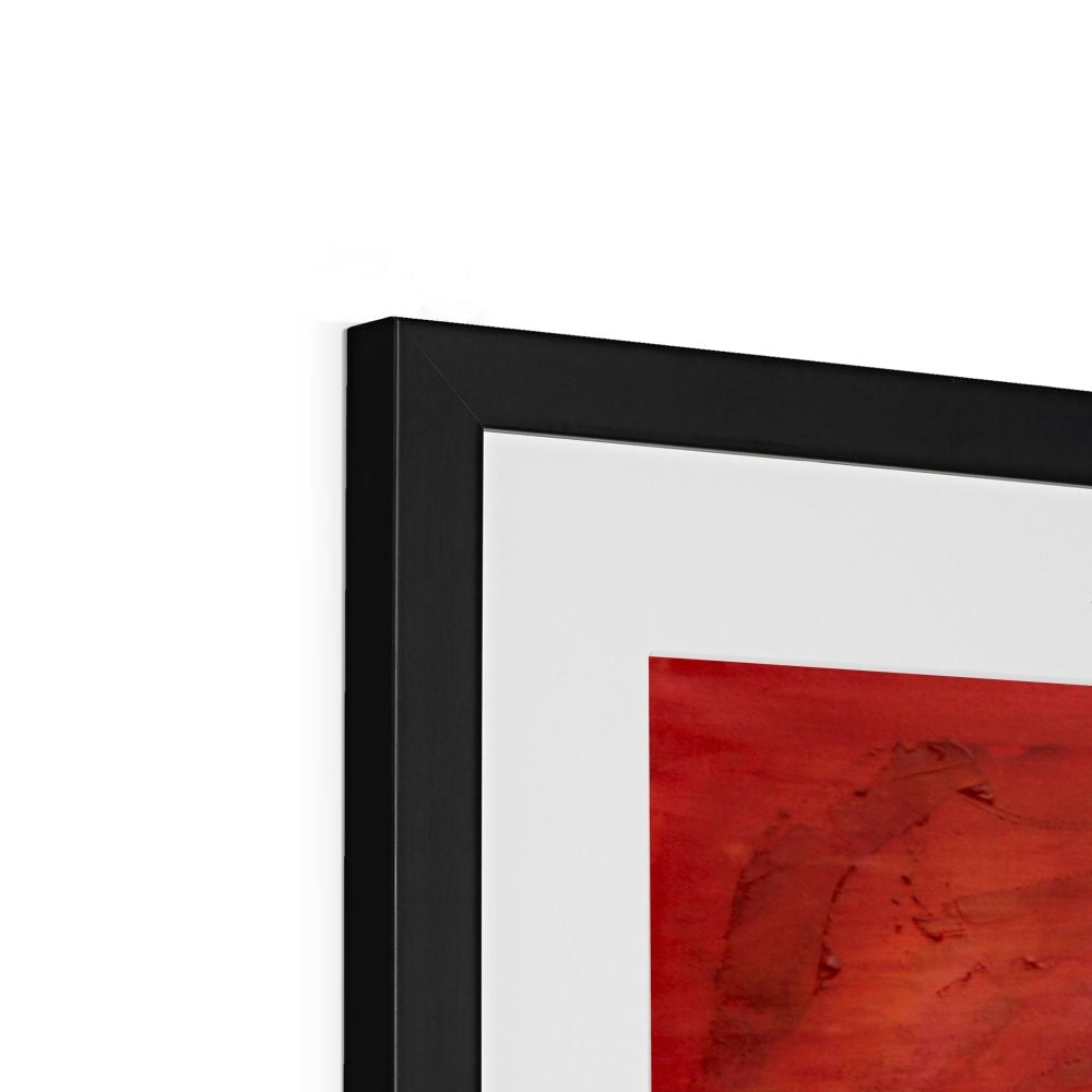 Toronto Sunset Art Print: Black Frame with Red Abstract Painting