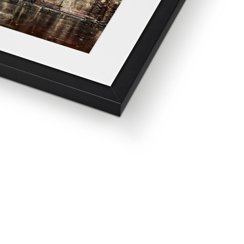 Black matte frame with white mat and Toronto Sunset abstract art print