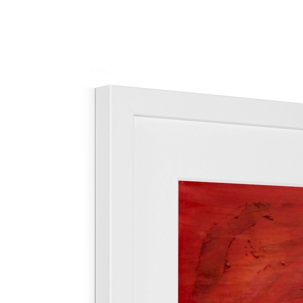 Toronto Sunset Art Print in White Rectangular Frame with Red Abstract Painting
