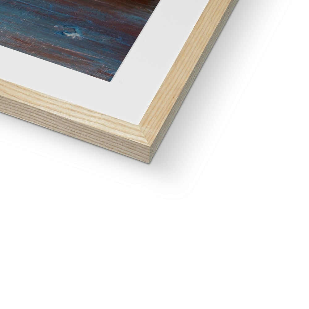 Torridon III art print in wooden frame with white mat and abstract painting
