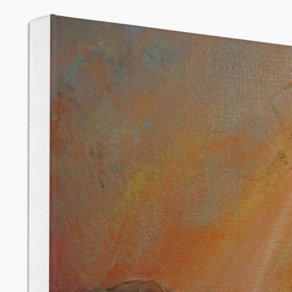 Torridon III abstract canvas print in warm orange, yellow, brown tones