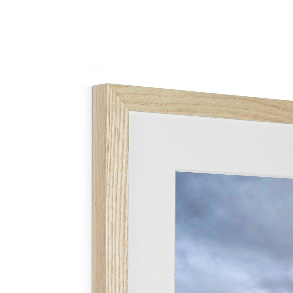 Torridon cloudy sky art print in light oak frame with white mat