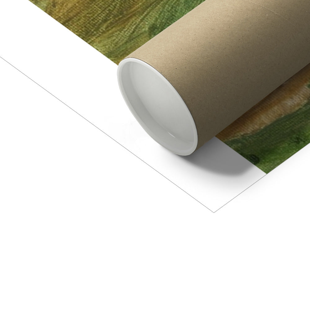 Rolled-up Tower Hill Hahnemühle German Etching print in brown tube