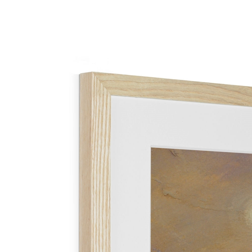 Tranquil Clyde Art Print in wooden frame with light natural finish and white mat