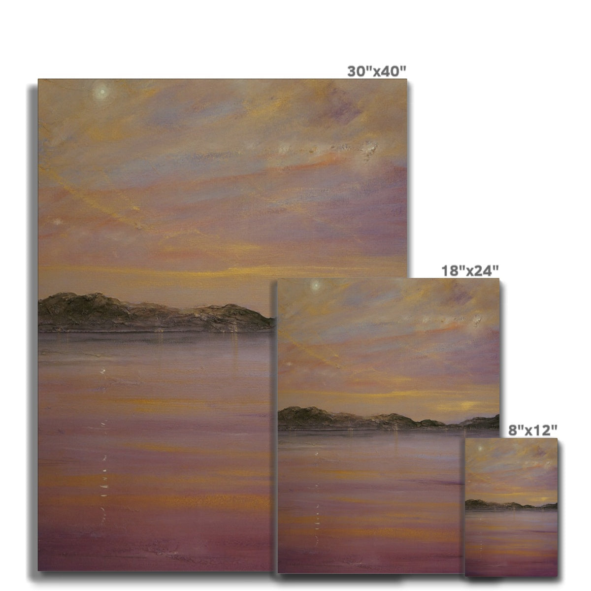 Serene sunset over water on 30x40 inch A Tranquil Clyde canvas print