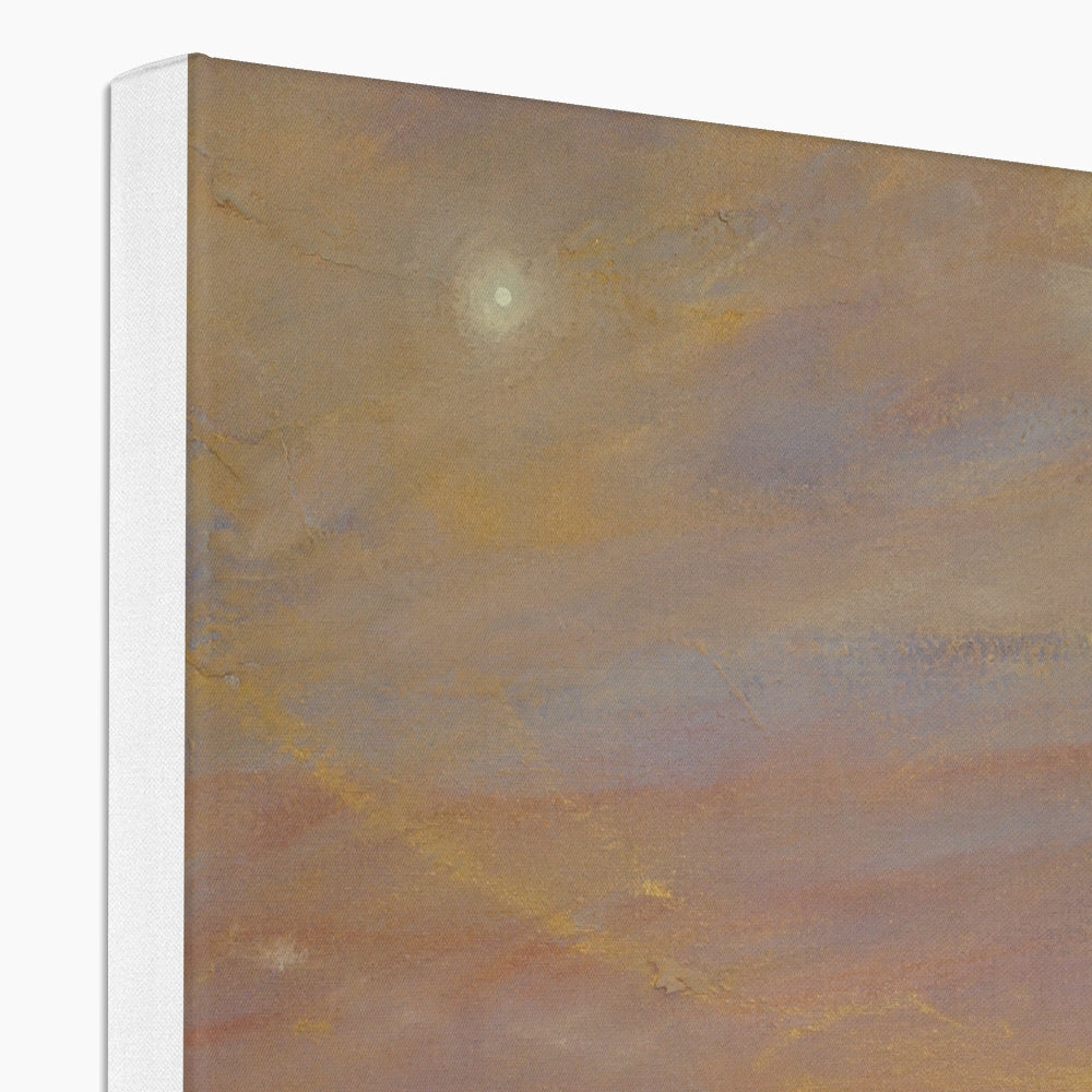 Gold and white abstract art print on Tranquil Clyde canvas