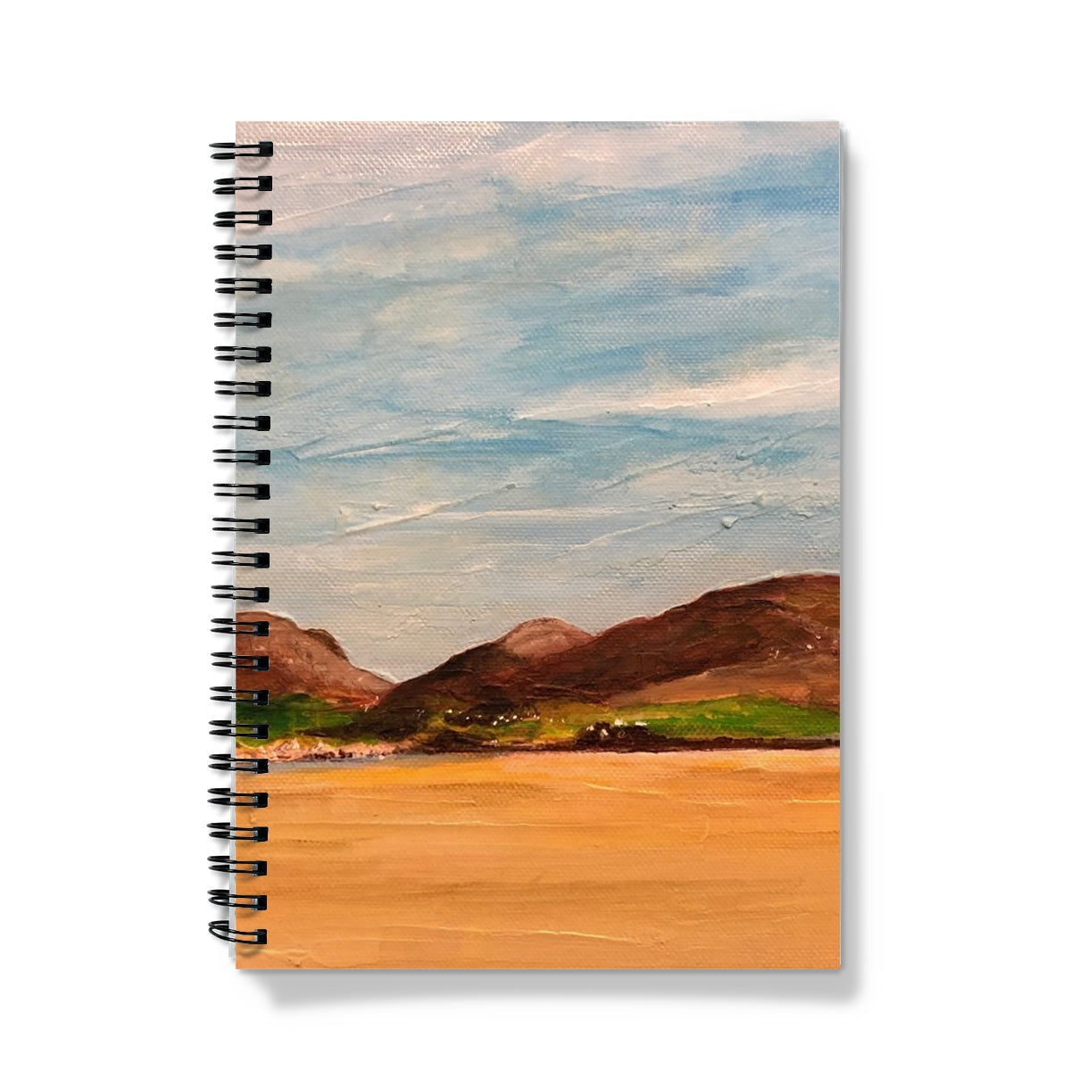 Uig Sands Lewis notebook with impressionistic landscape painting