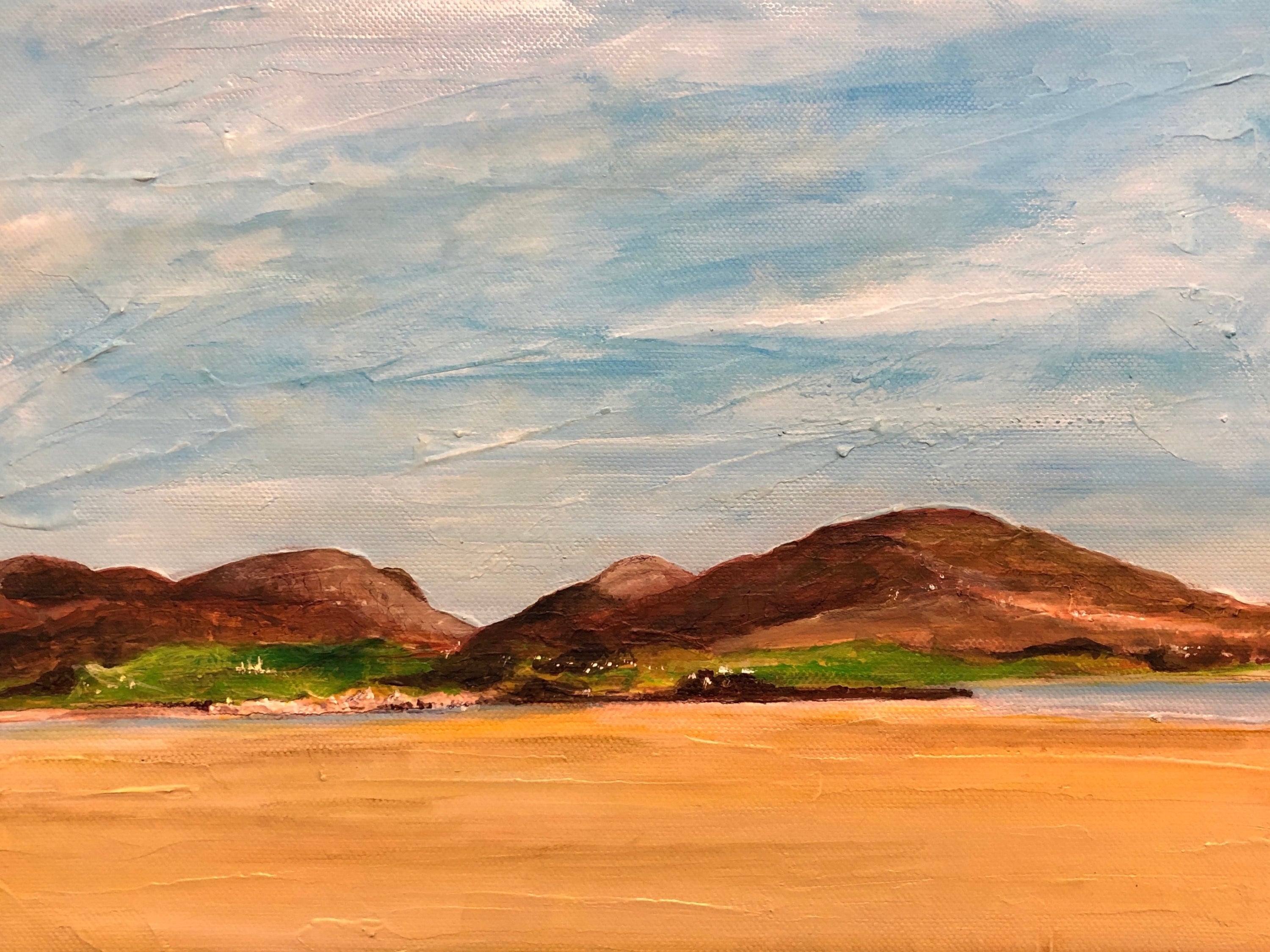 Impressionistic landscape painting titled Uig Sands Lewis Original Painting