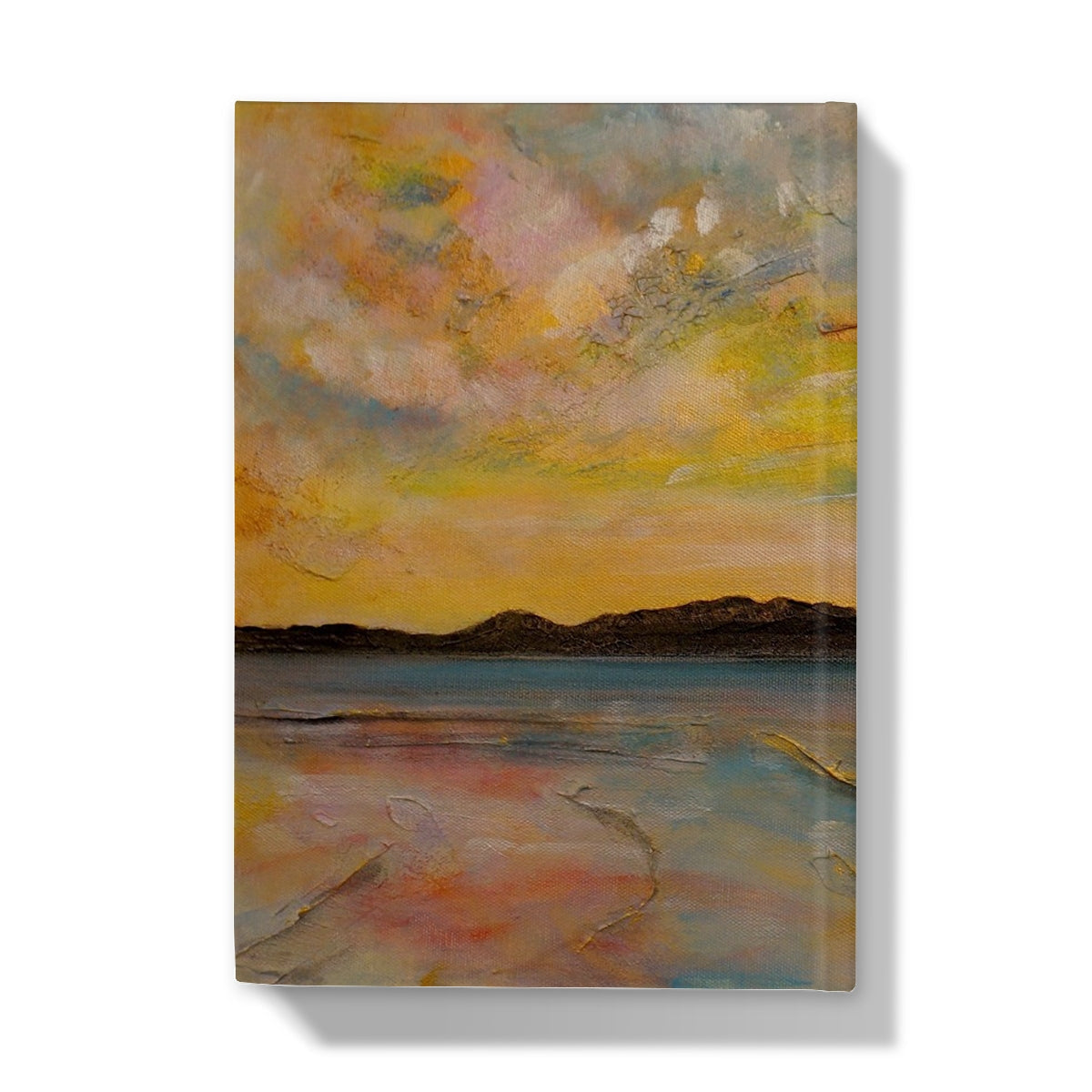 Yellow and pink abstract beach scene on Vallay Island North Uist journal