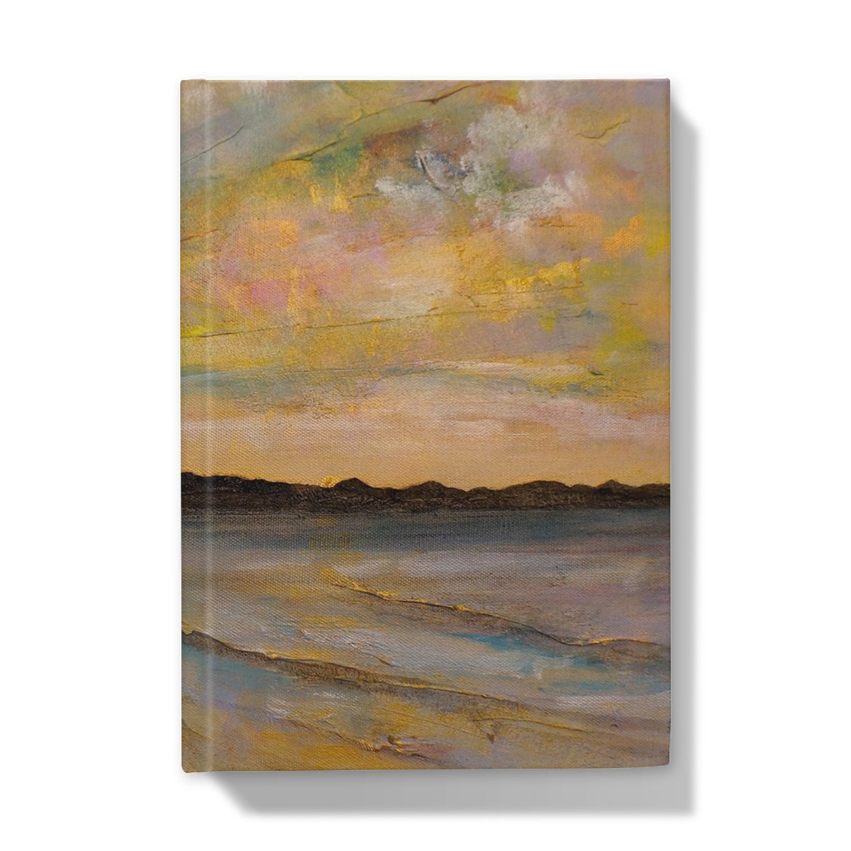 Yellow orange abstract beach scene on Vallay Island North Uist journal