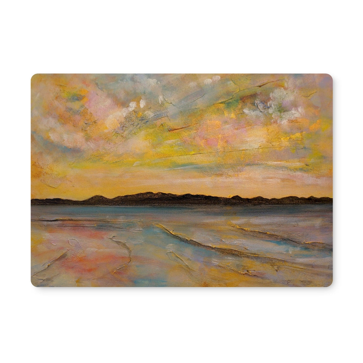 Vallay Island North Uist placemat with beach sunset coaster