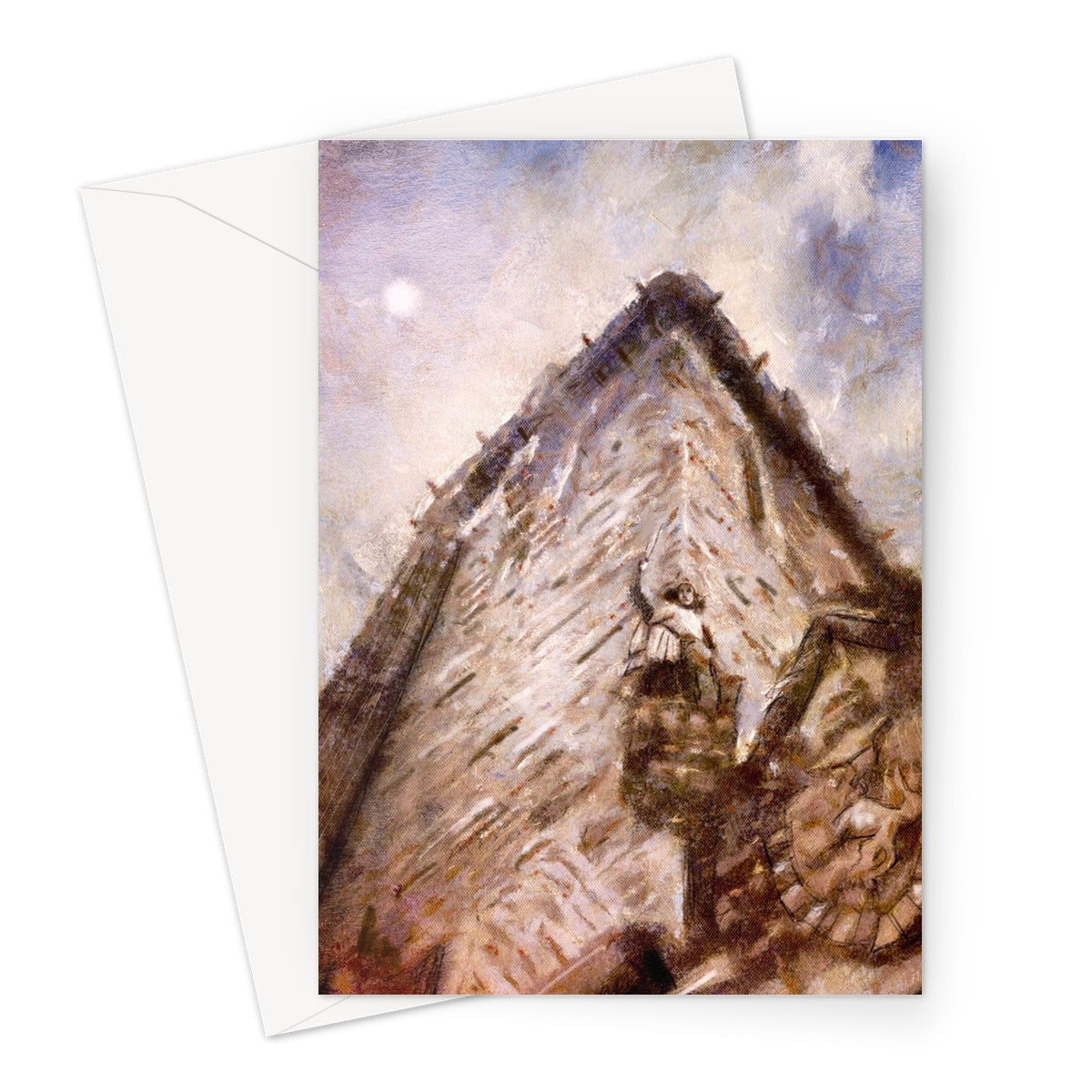 Wallace Monument Moonlight Greeting Card featuring artistic rendering under a bright moon