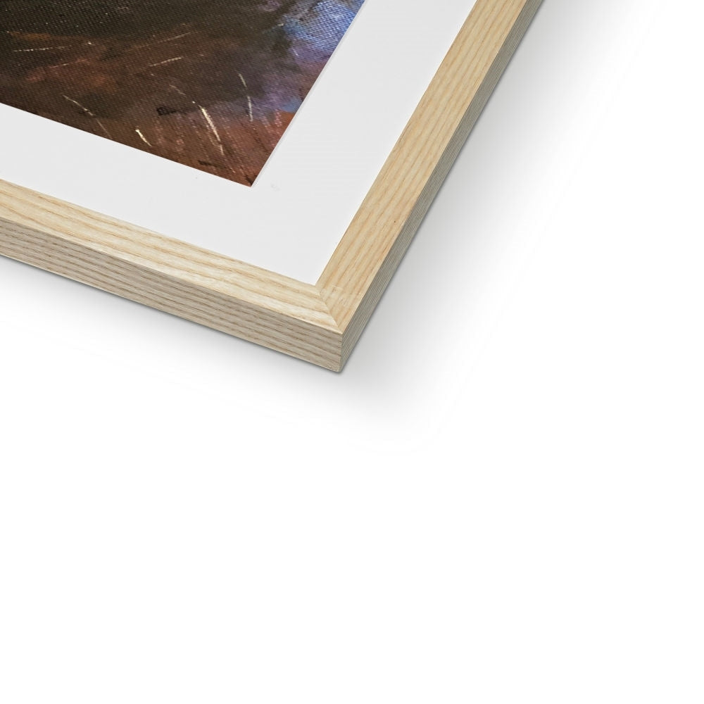 The Watchful Elephant art print in wooden frame with white mat