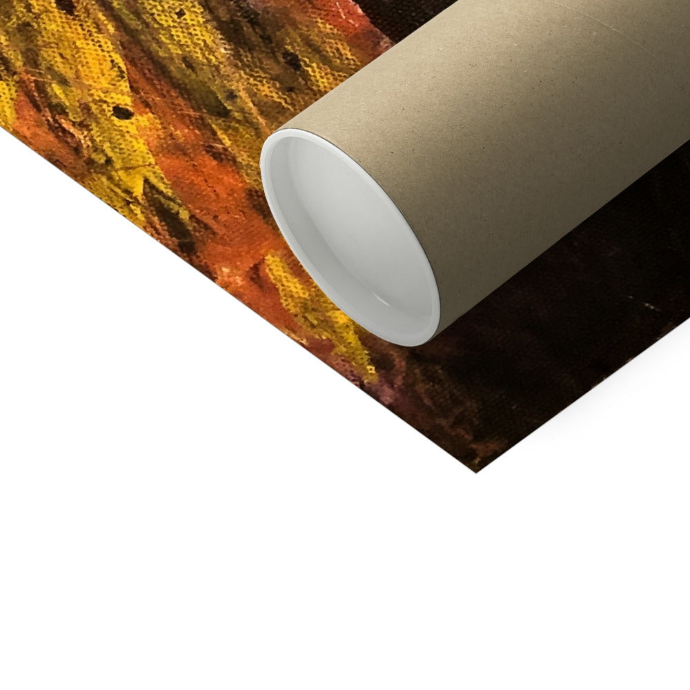 Brown Cardboard Tube with White End Cap and Black Sleeve for The Watchful Elephant Artist Proof Print