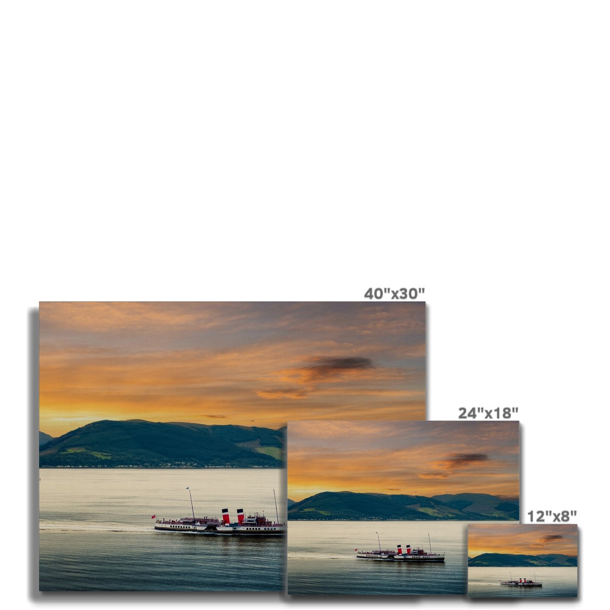 40x30 Inch Waverley on the Clyde Sunset Canvas Print