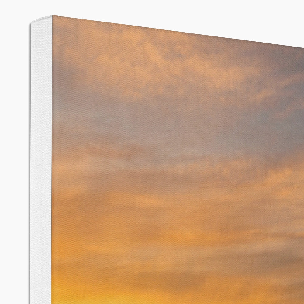 Canvas print of The Waverley On The Clyde sunset sky in orange hues
