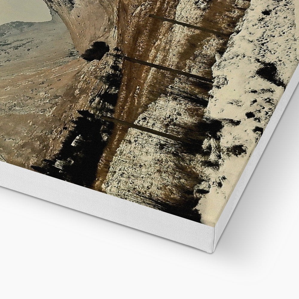 Winter In Glencoe snowy road canvas print with tire tracks