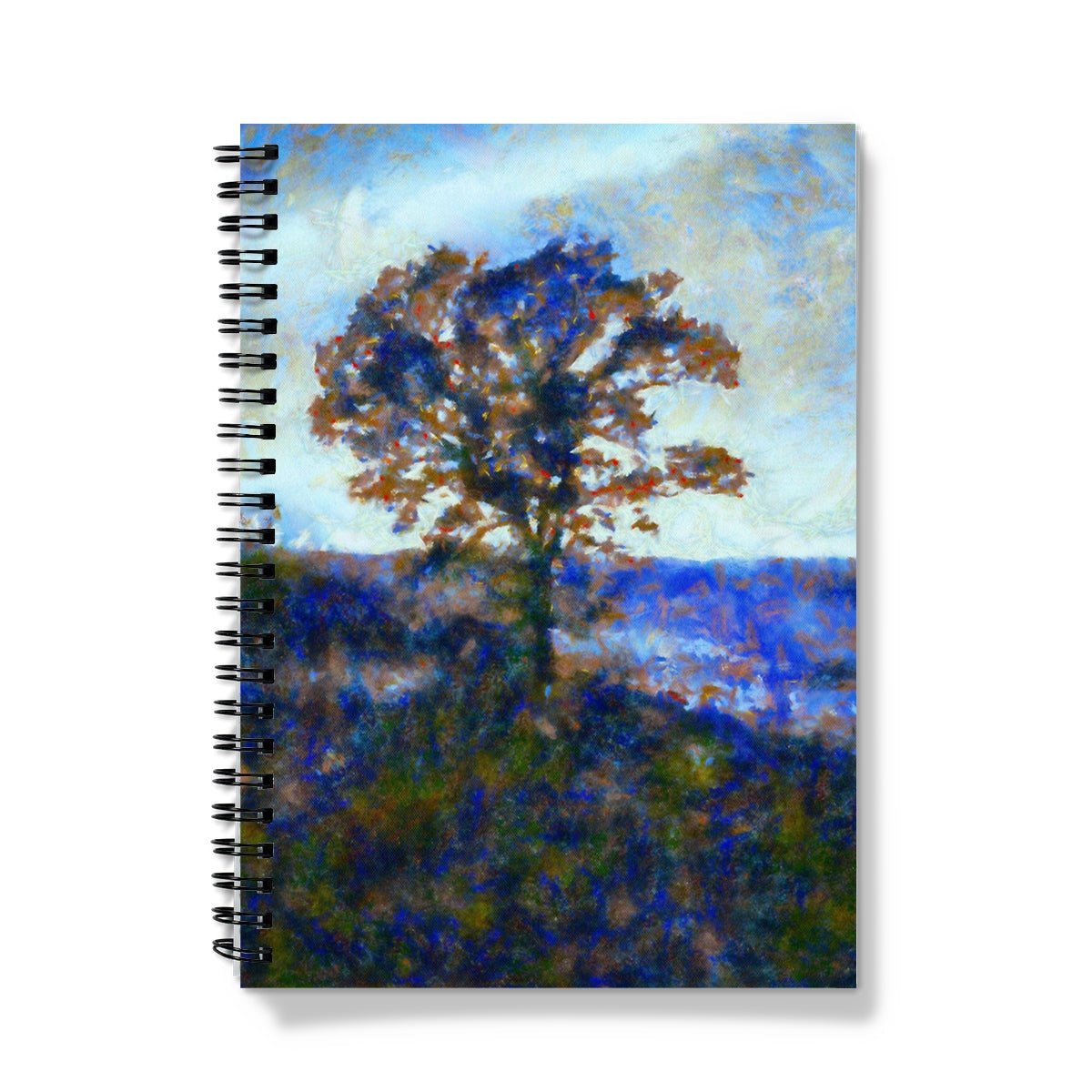 Spiral-bound Winter Highland Tree Notebook with autumnal tree cover