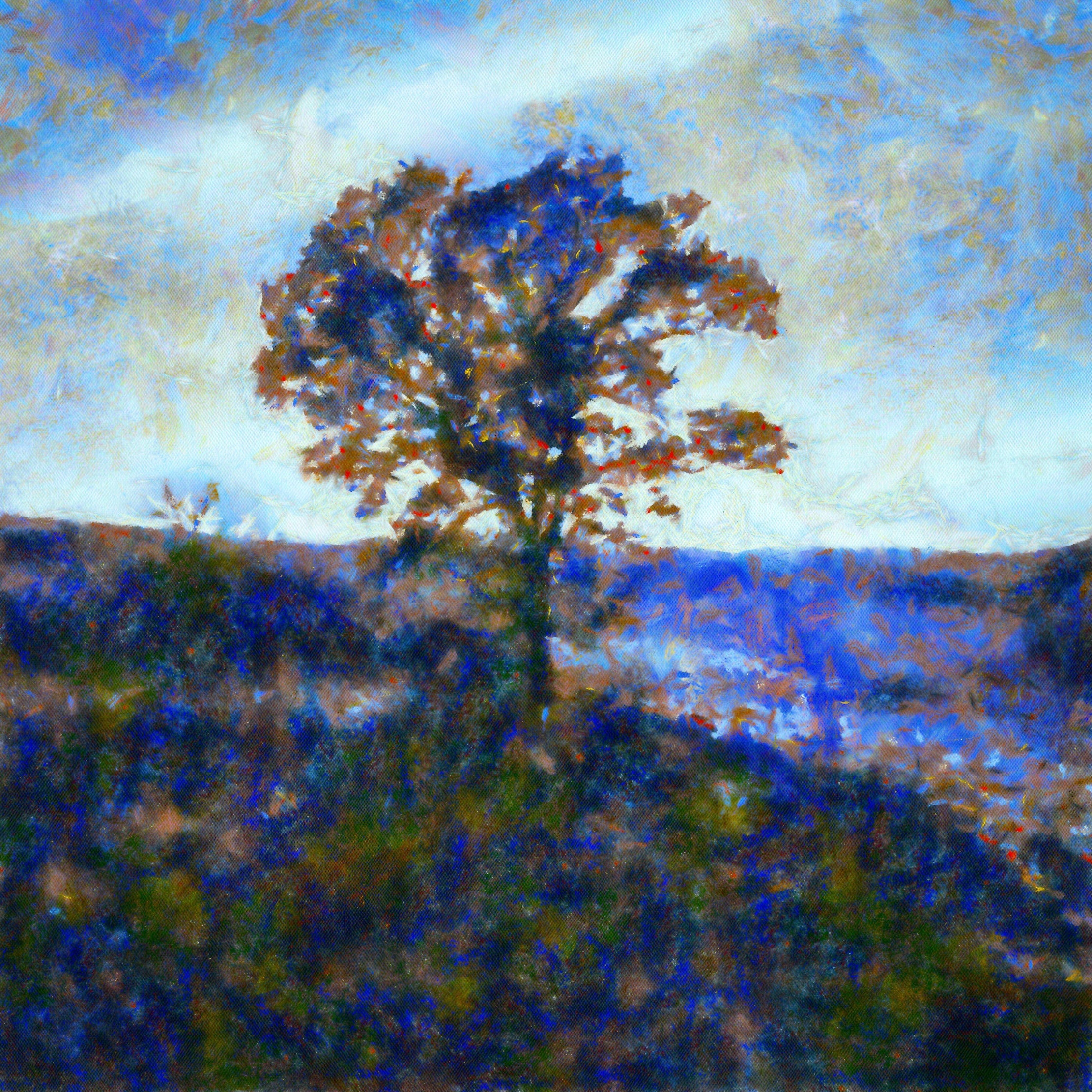 Impressionistic Highland Tree Landscape painting for A Winter Highland Tree Original Painting