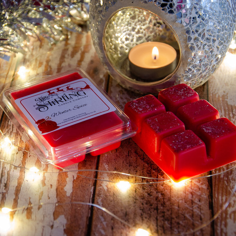 Red Winter Spice Wax Melt Clamshell by Stirling Candle Company