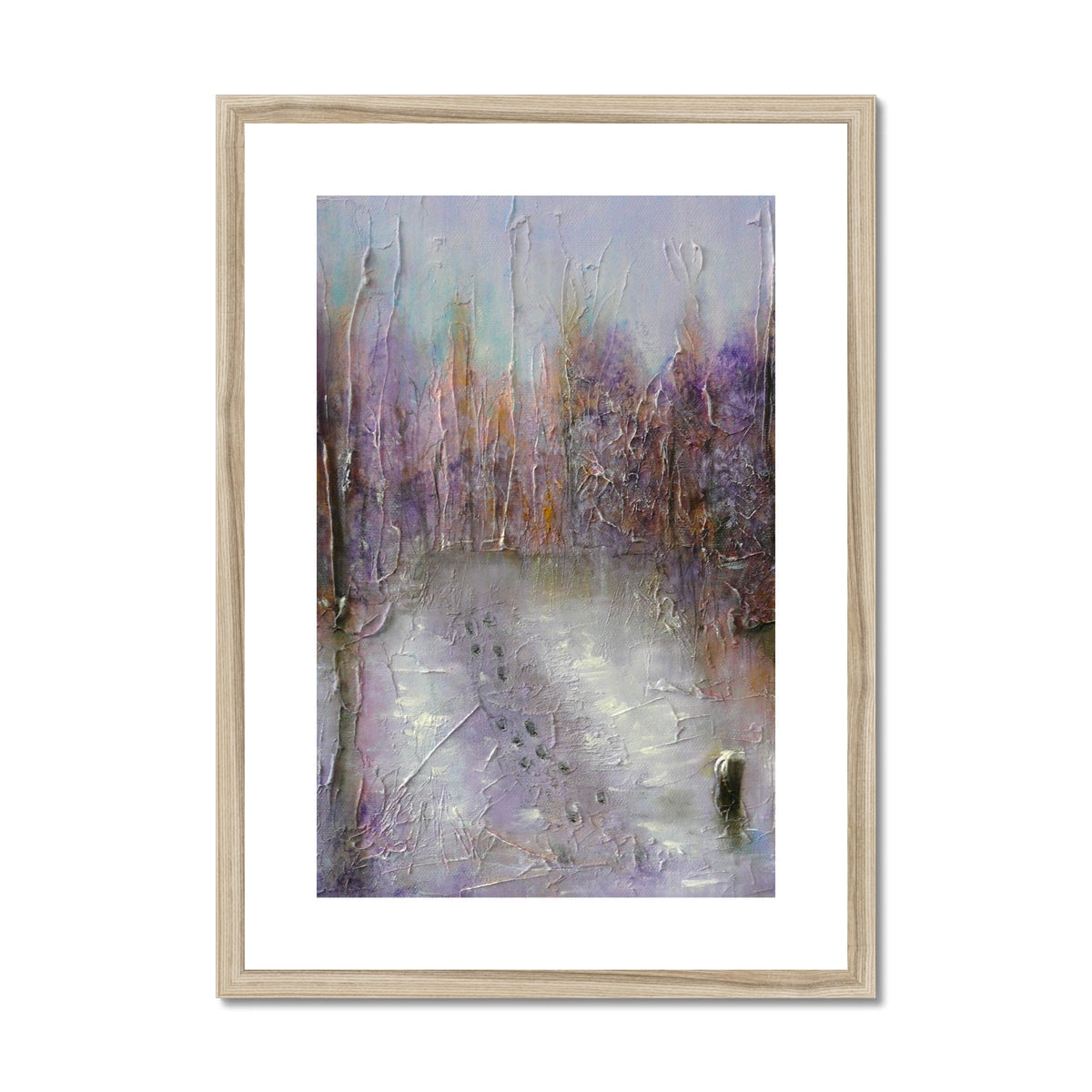 Winter Wood Fontainebleau abstract art print in purple gray tones