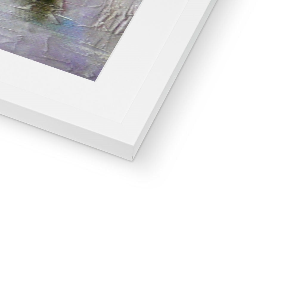 White matte picture frame with thin black border for Winter Wood Fontainebleau Art Prints