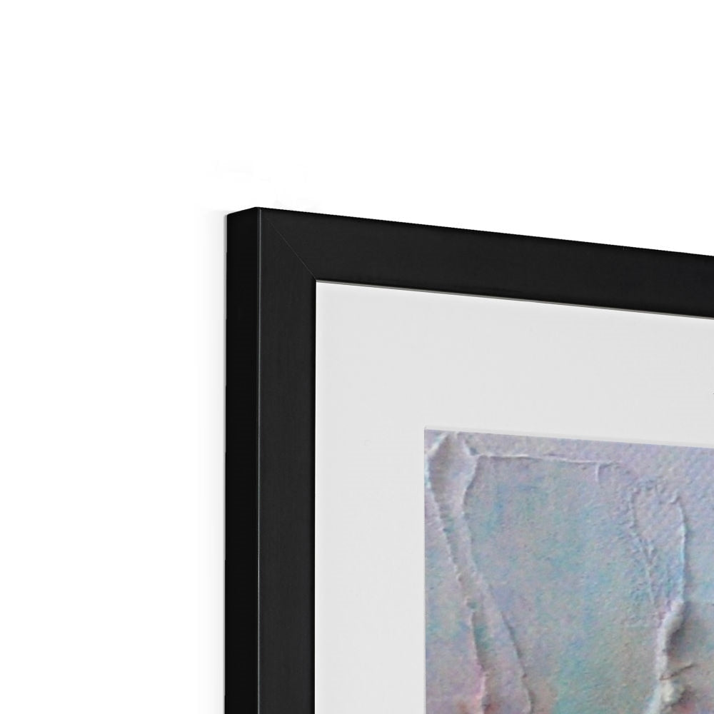 Black frame with textured abstract Winter Wood Fontainebleau art print