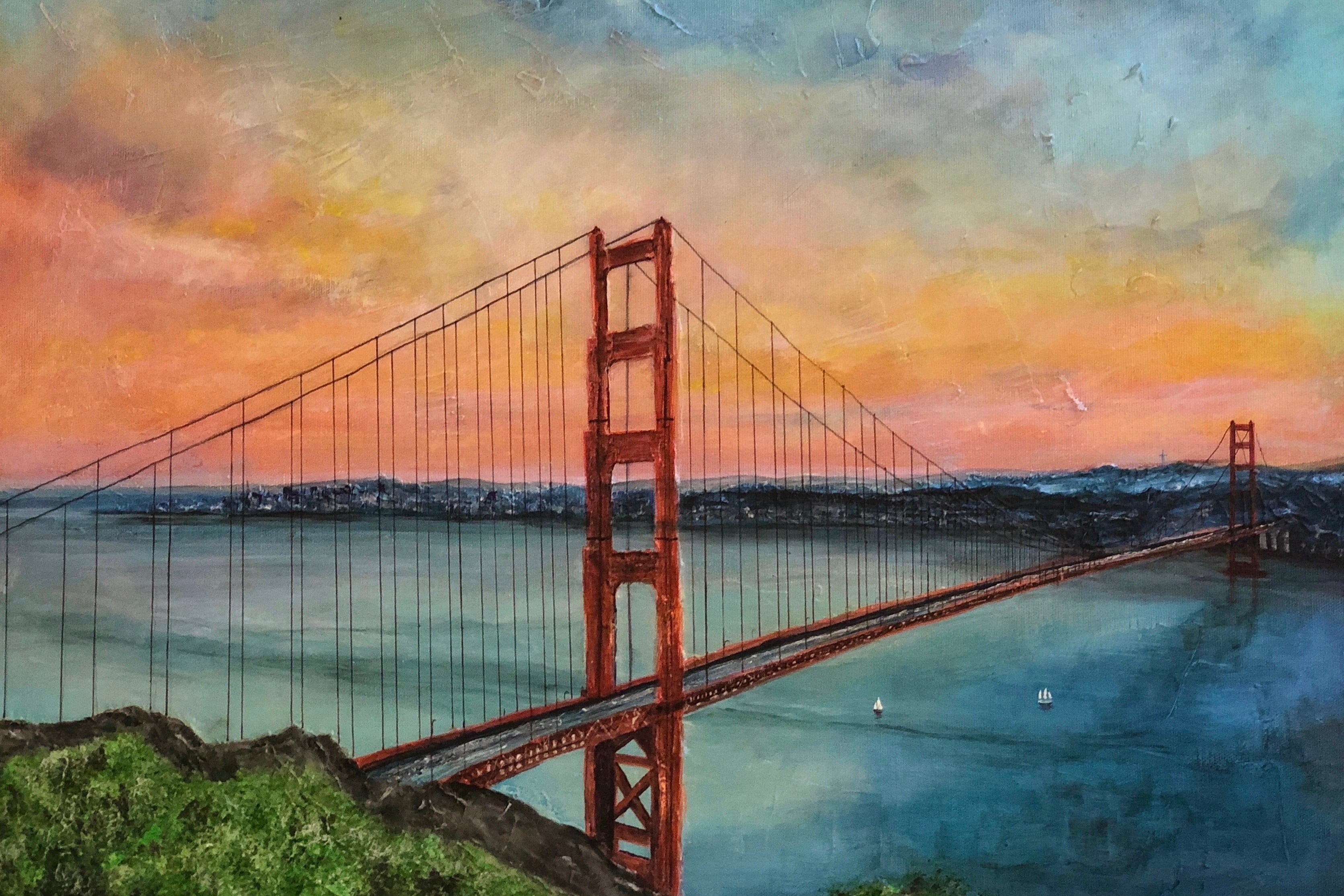 Dusk - The Golden Gate Bridge Original Commission Painting