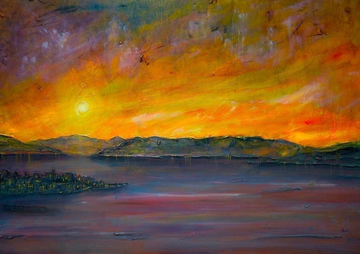 Sunset Over Gourock Art Gifts From Scotland