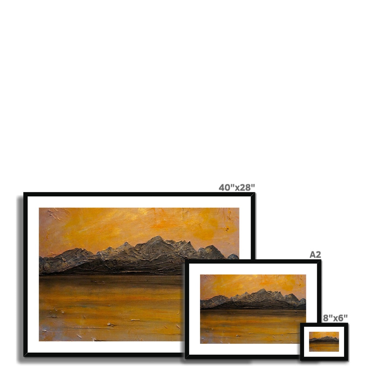 Cuillin Sunset Skye Painting | Framed & Mounted Prints From Scotland-Framed & Mounted Prints-Skye Art Gallery-Paintings, Prints, Homeware, Art Gifts From Scotland By Scottish Artist Kevin Hunter